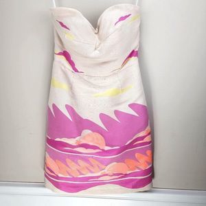 Hutch Sunset Jacquard Strapless Dress Size 2